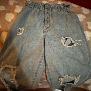 Distressed Denim Shorts